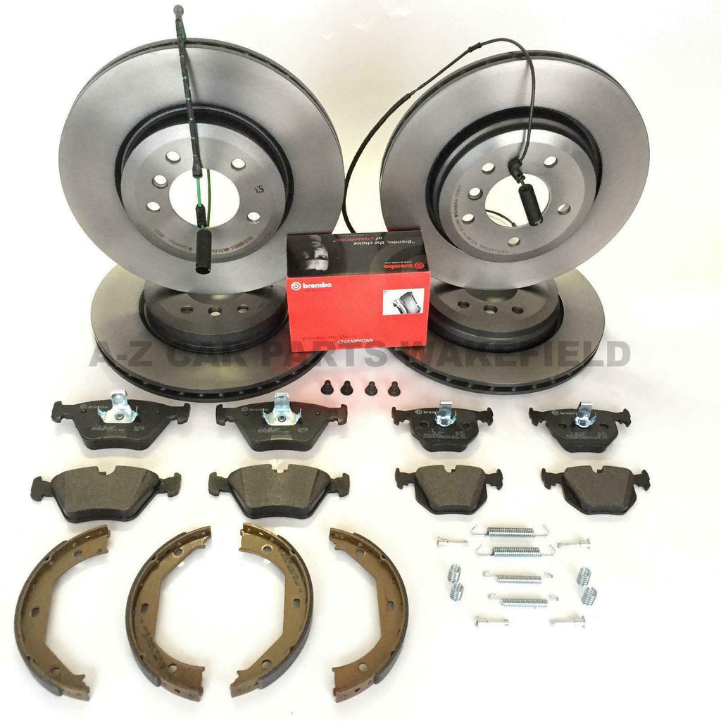 For Bmw E46 Front Rear Coated Brembo Brake Discs And Pads Shoes Sensors Kit