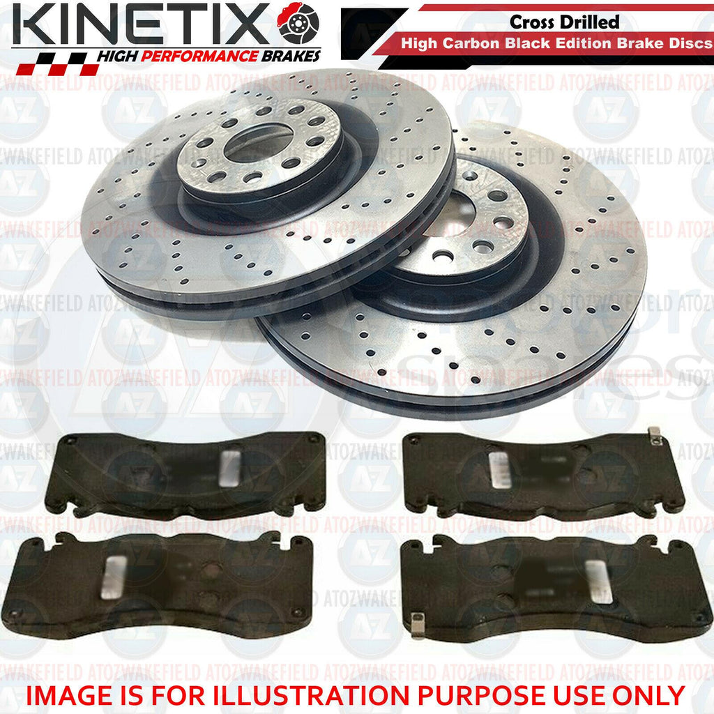 FOR FORD MUSTANG 2014- CROSS DRILLED FRONT PERFORMANCE BRAKE DISCS PADS 352mm FR