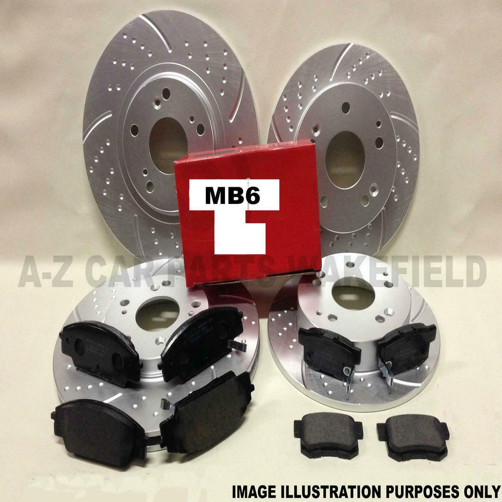 For Honda civic 1.8 VTI MB6 front and rear grooved brake discs pads 4 Stud