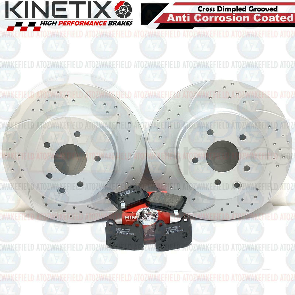 For Nissan 350z + Roadster Z33 Rear Dimple Grooved Brake Discs Mintex Pads 322mm