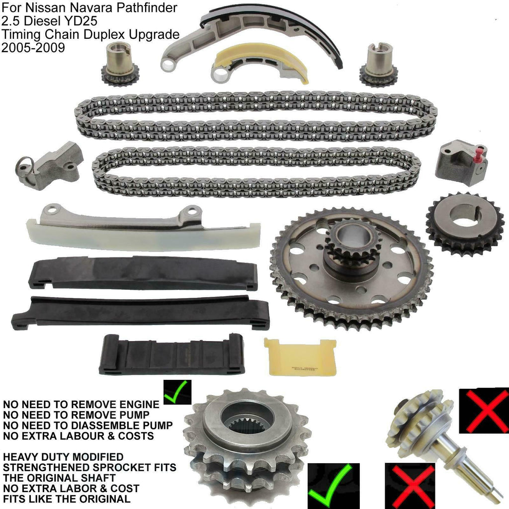 For Nissan Navara Pathfinder 2.5 Diesel YD25 Timing Chain Duplex Upgrade 05-09