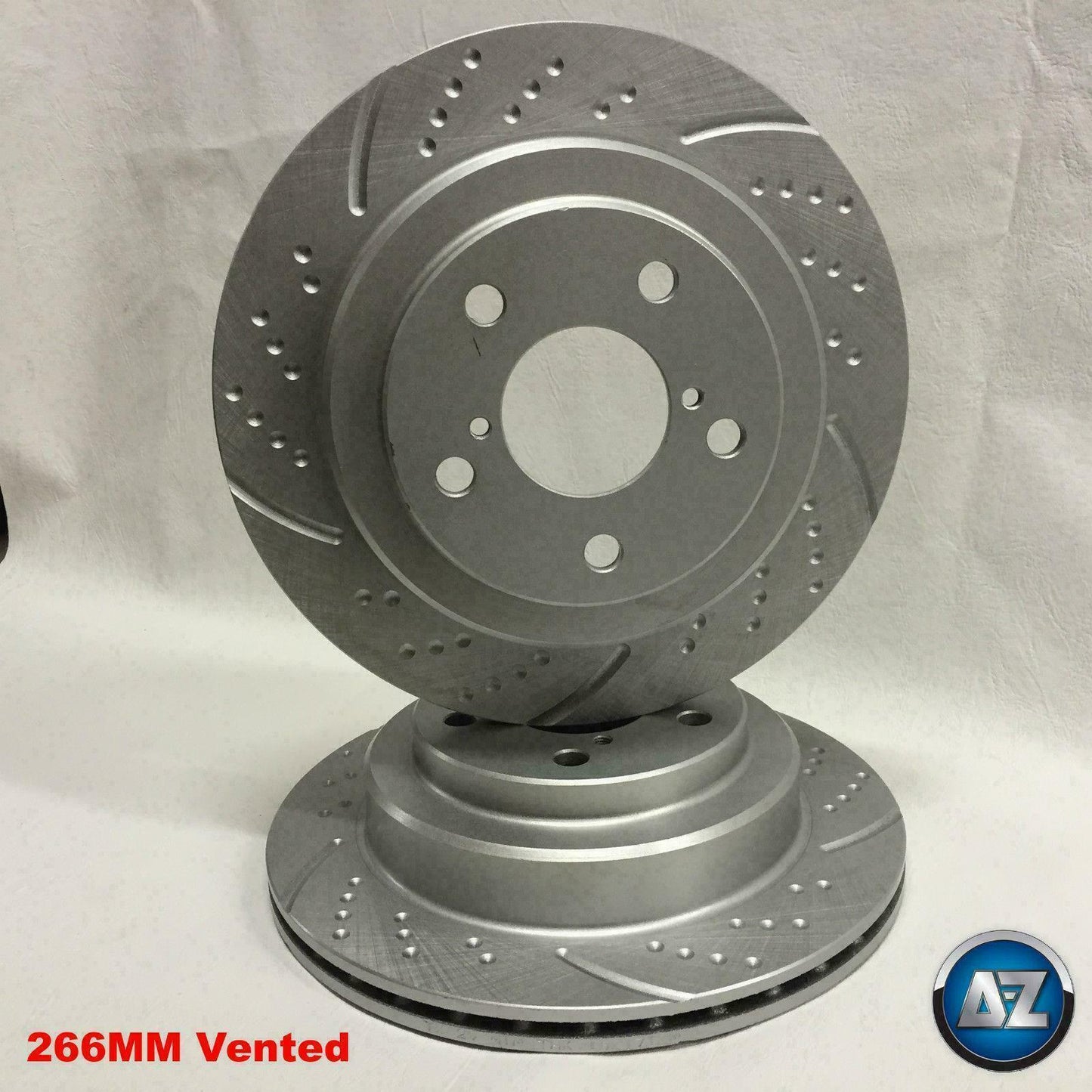For Subaru Impreza P1 Kinetix Rear Dimpled Grooved Brake Discs 266mm