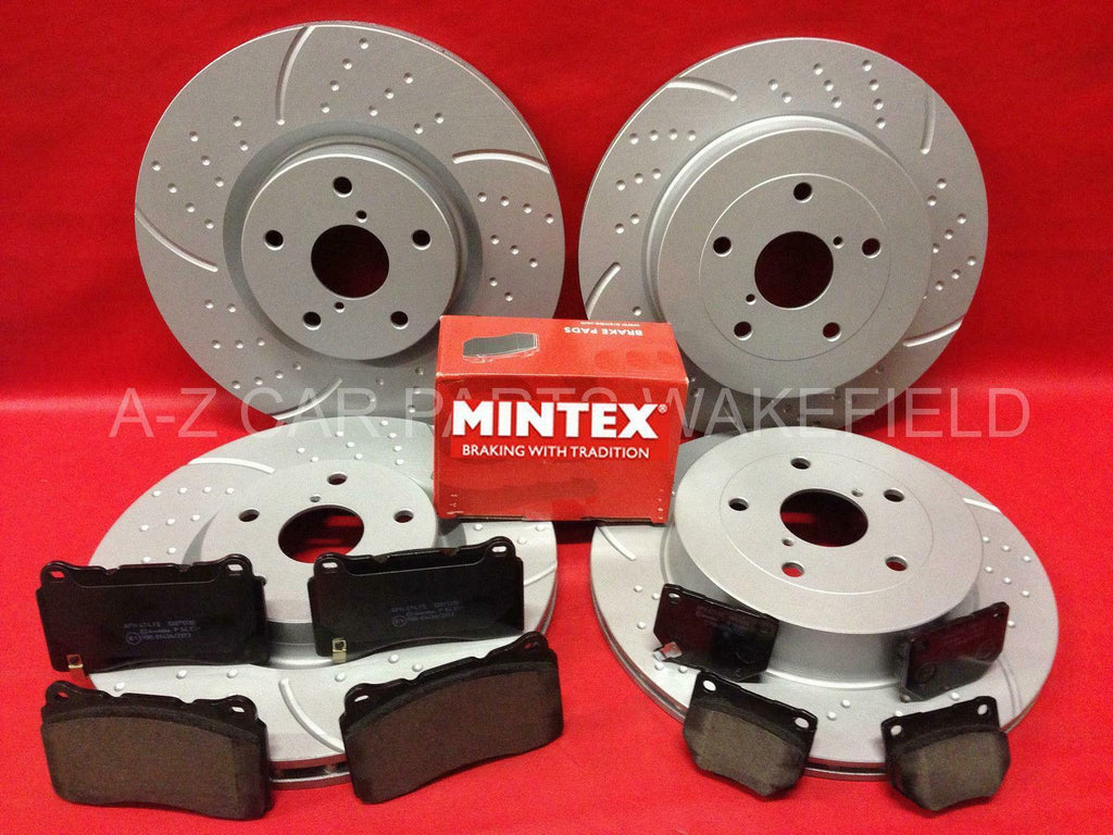 For Subaru impreza 2.0 turbo wrx sti grooved front rear brake discs Mintex pads