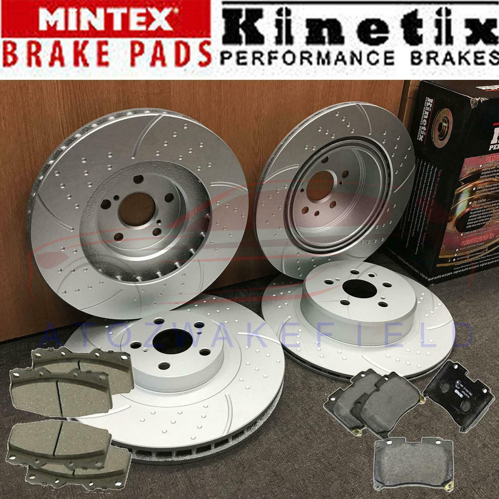 For Toyota Celica 2.0 turbo GT4 ST205 Front Rear dimpled gooved brake discs pads