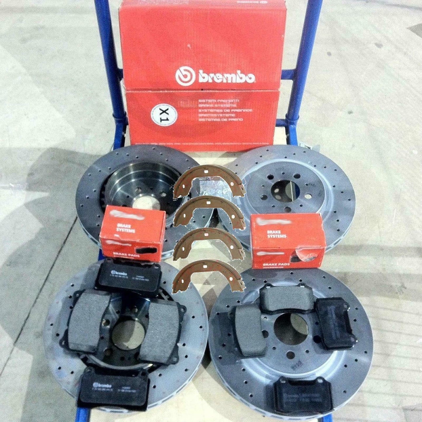 For Volvo S60 V70 R 2.5R Turbo Front Rear Brembo Drilled Brake Discs Pads shoes