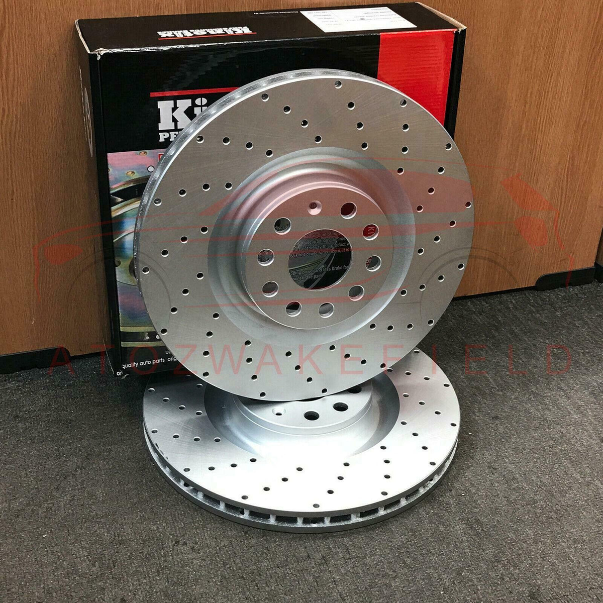 Front Performance Brake Discs Cross Drilled for Nissan 370Z 2009-
