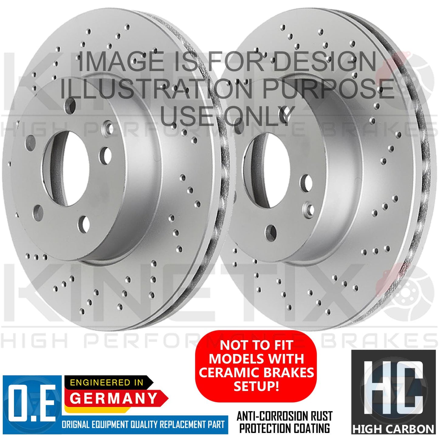 FOR JAGUAR S-TYPE 4.0 V8 CROSS DRILLED PERFORMANCE FRONT BRAKE DISCS PAIR 326mm