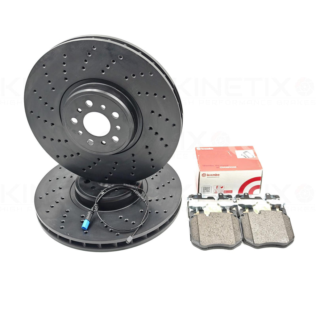 FOR BMW X3M F97 X4M F98 FRONT LEFT RIGHT BRAKE DISCS BREMBO PADS WIRE 395mm