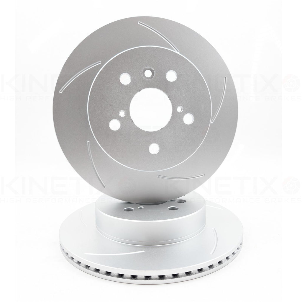 FOR TOYOTA YARIS GR 1.6 GR 2020- REAR GROOVED LEFT RIGHT BRAKE DISCS PAIR 297mm