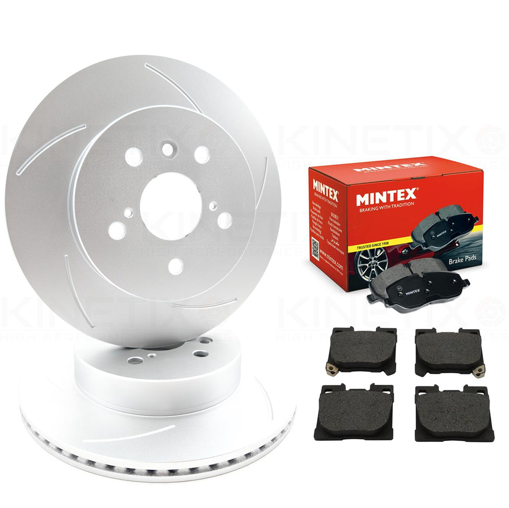 FOR TOYOTA YARIS GR 1.6 GR 2020- REAR GROOVED LEFT RIGHT BRAKE DISCS PADS 297mm