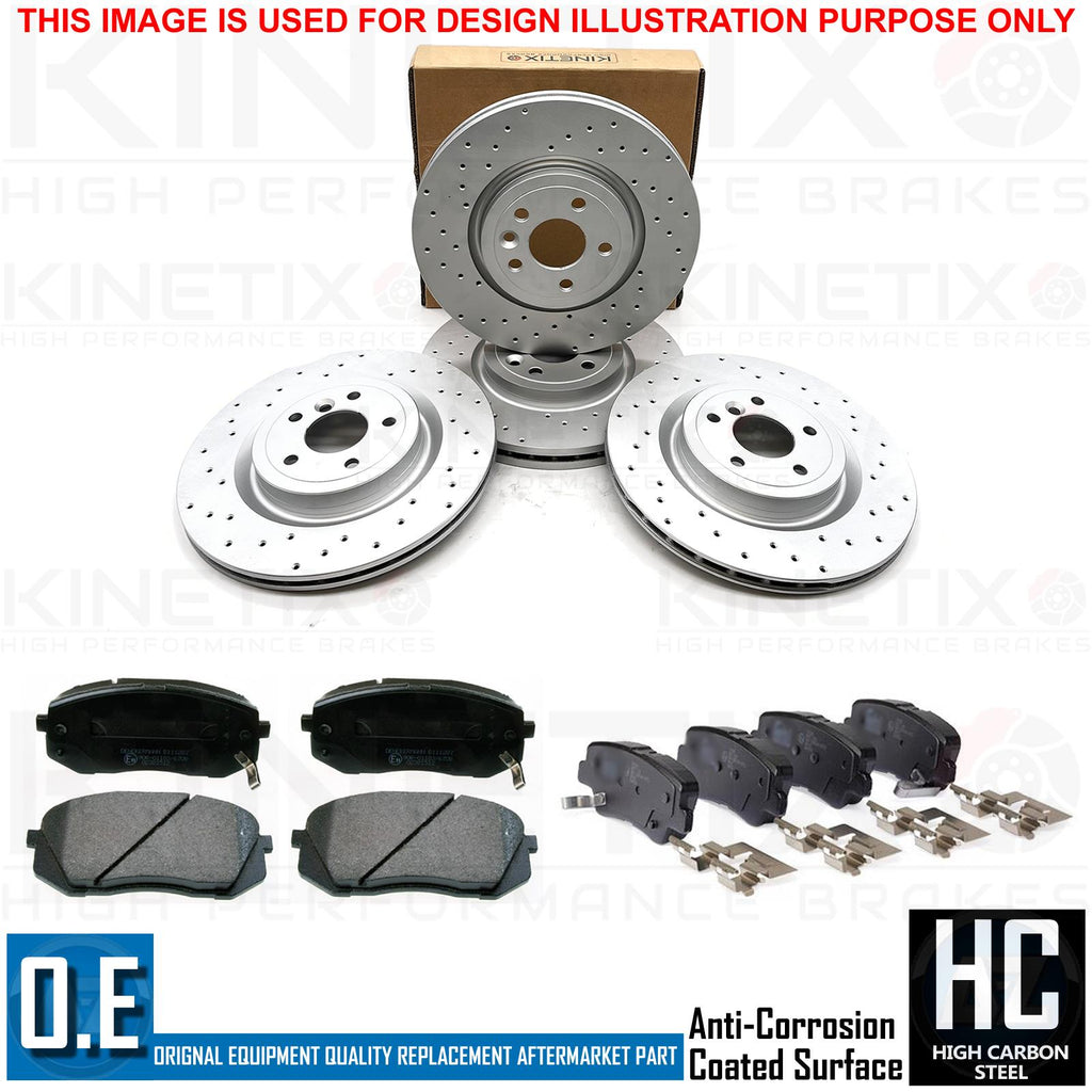 FOR HYUNDAI TUCSON 1.6 1.7 2.0 CROSS DRILLED FRONT REAR BRAKE DISCS PADS