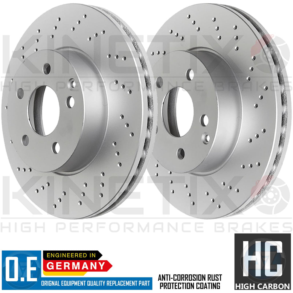 FOR HYUNDAI i20N FRONT AXLE CROSS DRILLED BRAKE DISCS PAIR 320mm 517122T100