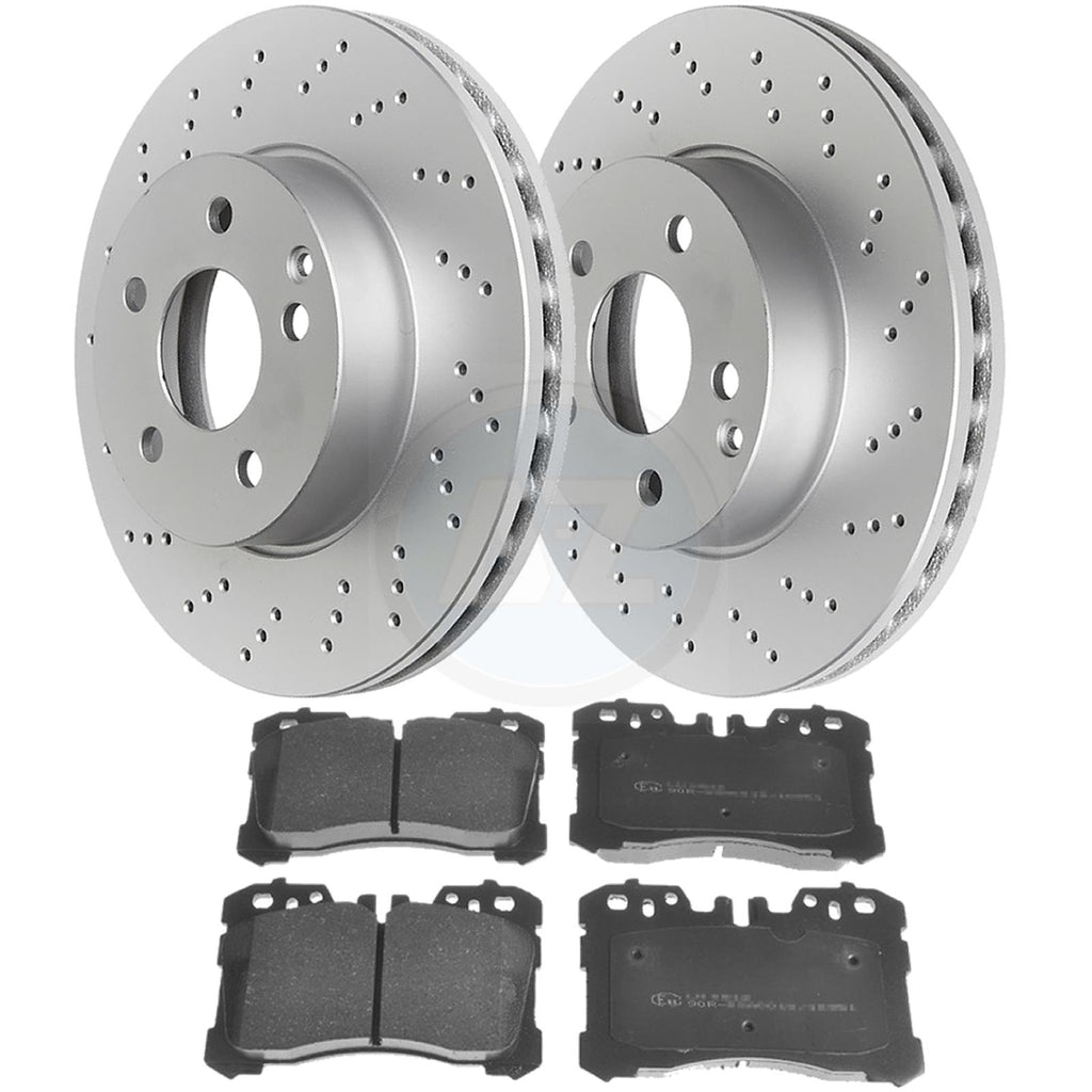 FOR LEXUS LS LS460 LS600h FRONT CROSS DRILLED PERFORMANCE BRAKE DISCS PADS 357mm