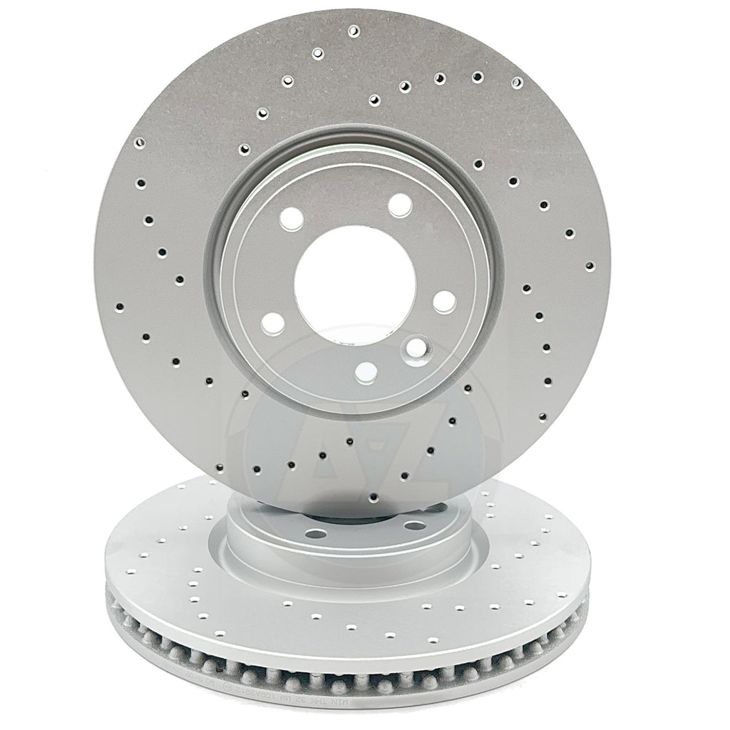 FOR LAND ROVER DISCOVERY 2.0 TD4 2016-2018 DRILLED FRONT BRAKE DISCS PAIR 349mm