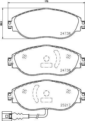 FOR AUDI S3 SEAT LEON CUPRA VW GOLF R MINTEX RACING FRONT BRAKE PADS MDB3814FR