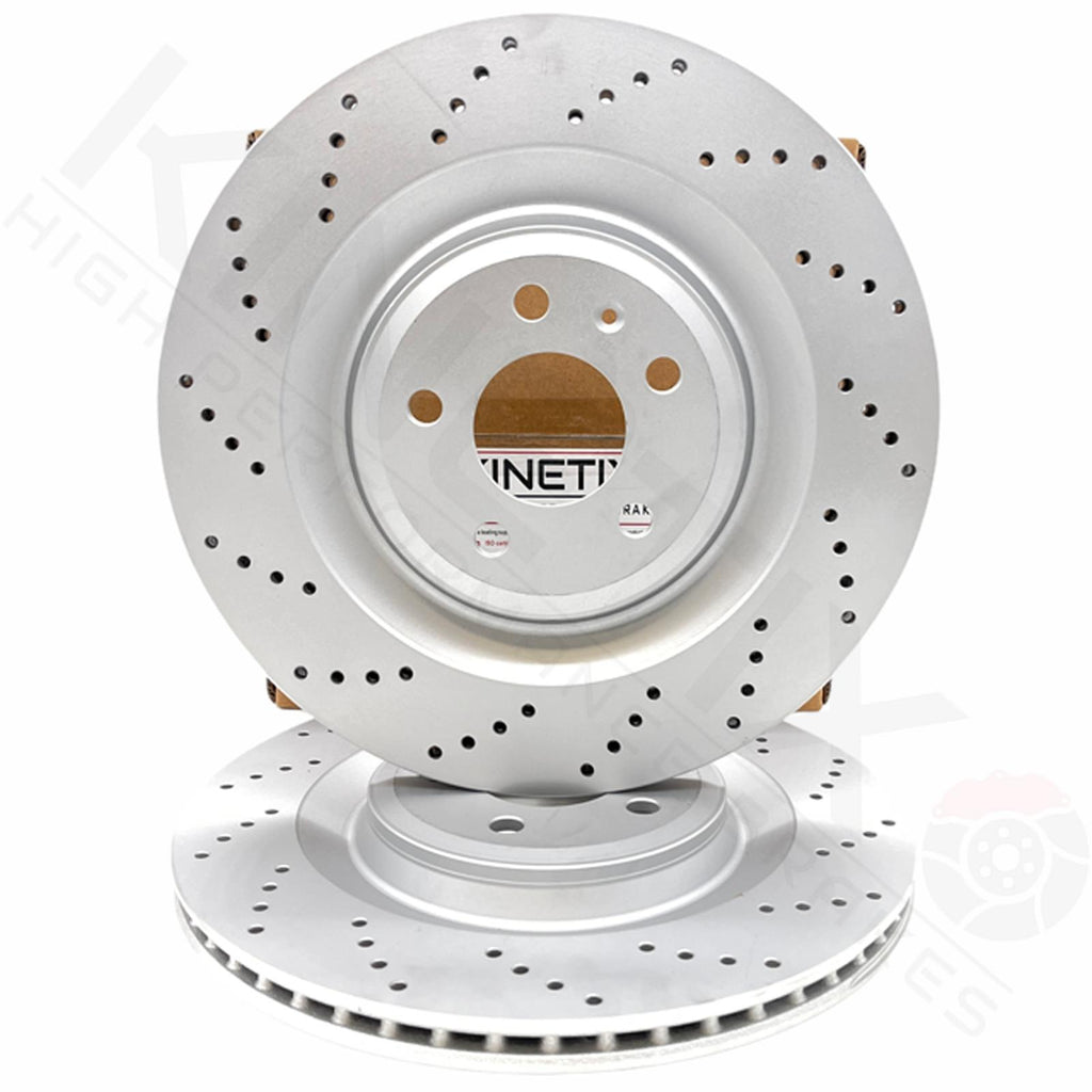 FOR AUDI S7 REAR CROSS DRILLED PERFORMANCE SPORTS BRAKE DISCS PAIR 356mm COATED