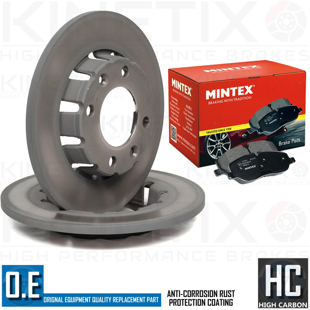 FIT VAUXHALL CORSA F 1.2 COATED REAR BRAKE DISCS MINTEX PADS WIRE SENSOR 249mm