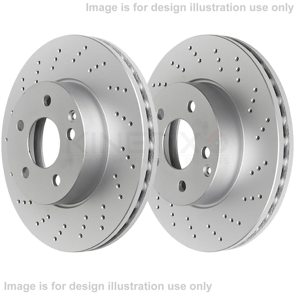 FOR AUDI CUPRA SEAT SKODA VW DRILLED FRONT BRAKE DISCS PAIR 306mm X 26mm