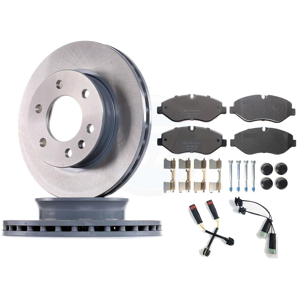 FOR MERCEDES SPRINTER VW CRAFTER 2006- FRONT BRAKE DISCS PADS WEAR SENSORS