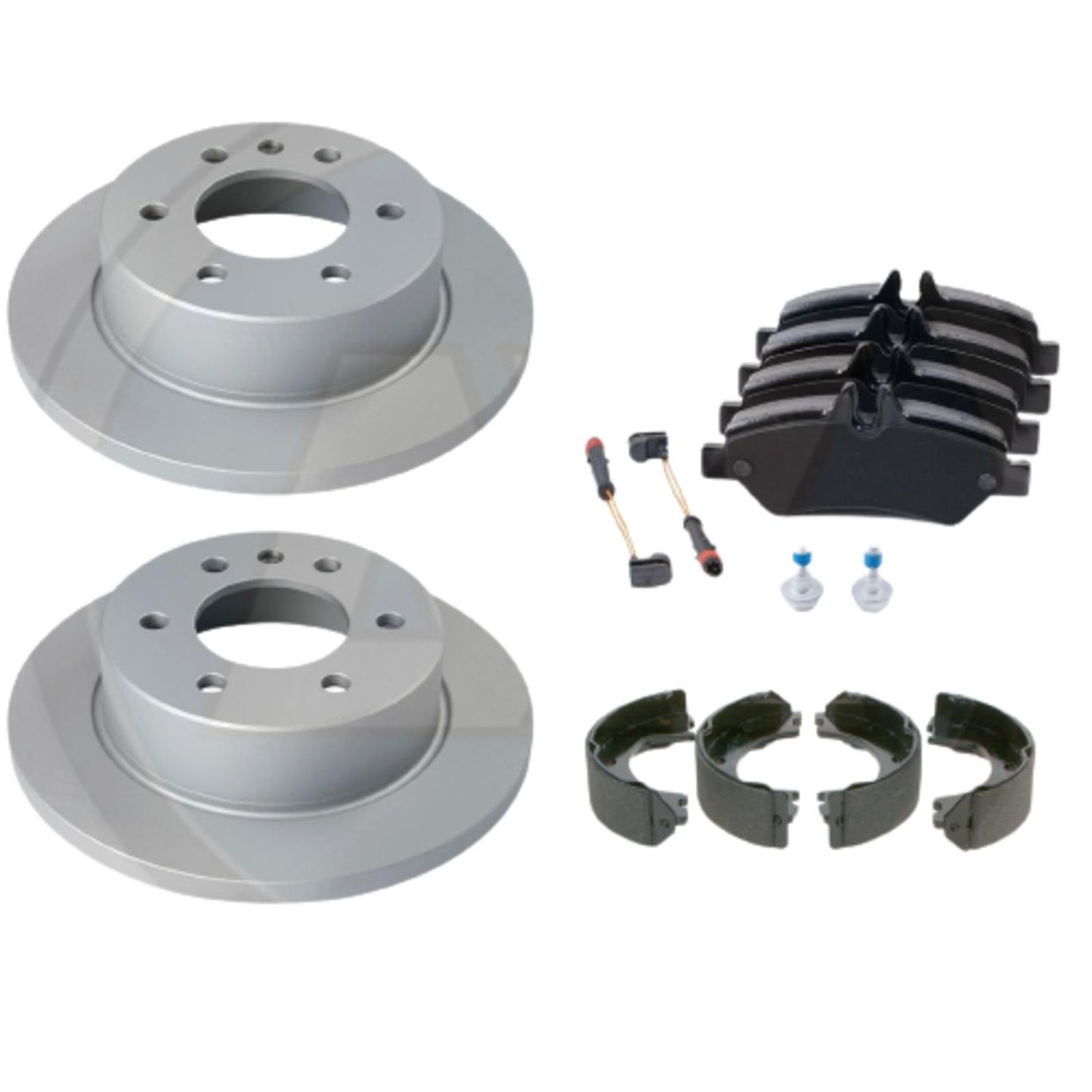FIT MERCEDES SPRINTER VW CRAFTER 2006- FRONT REAR BRAKE DISCS PADS SHOES SENSORS