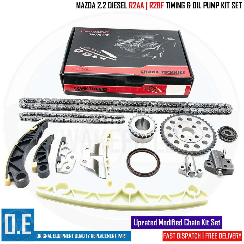 FOR MAZDA 3 6 CX7 2.2 DIESEL TIMING OIL PUMP CHAIN TENSIONER SPROCKETS GUIDE KIT