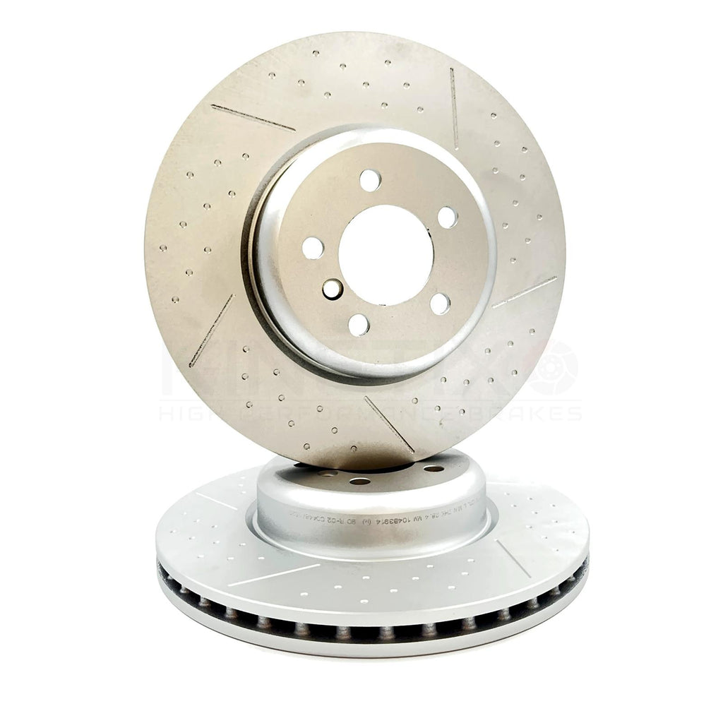 FOR BMW 3 4 SERIES M SPORT M PERFORMANCE FRONT DIMPLED GROOVED BRAKE DISCS 370mm