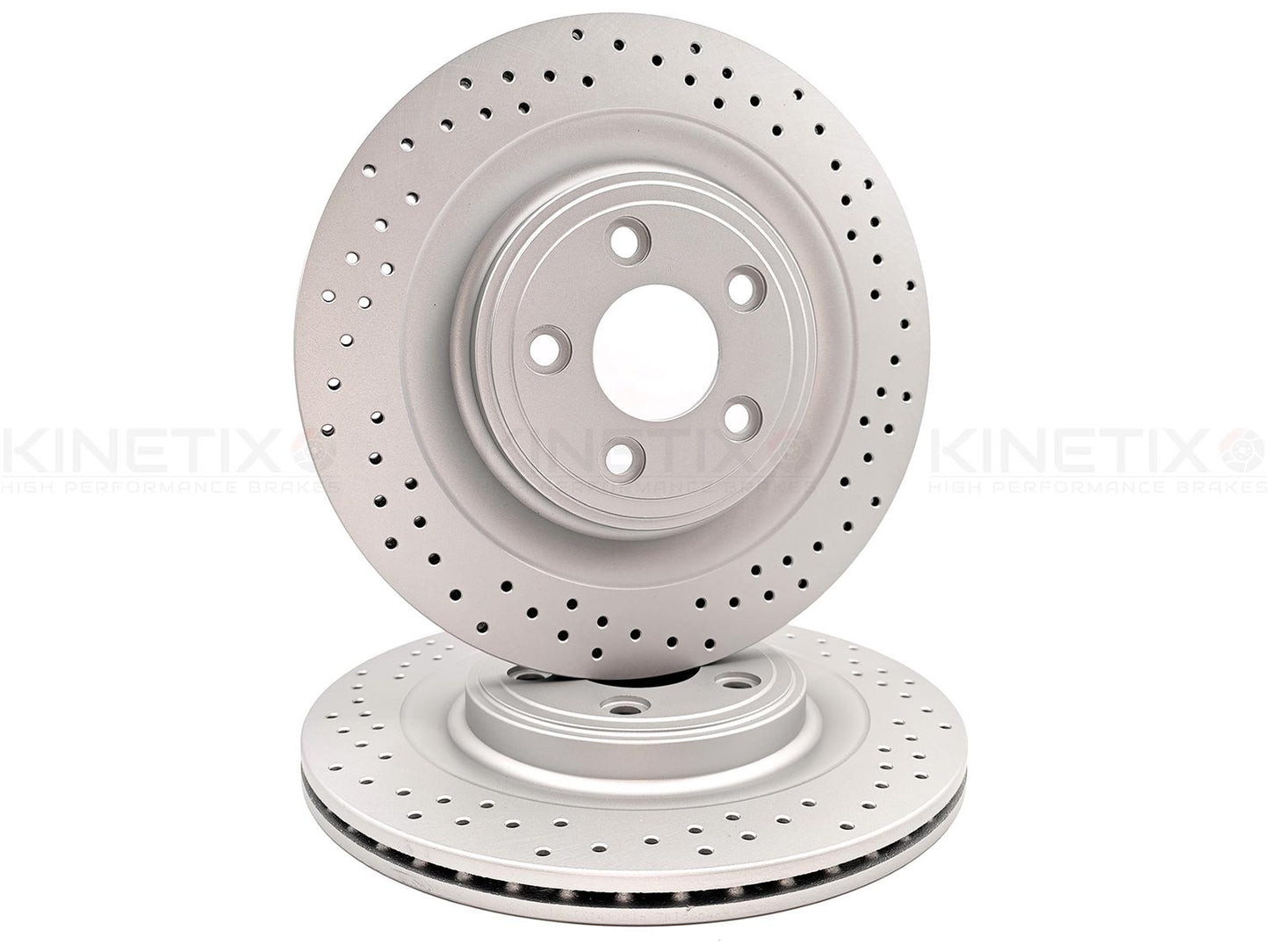 FOR JAGUAR XJ (X350 X358) 2.7d 05-09 REAR CROSS DRILLED BRAKE DISCS PAIR 326mm