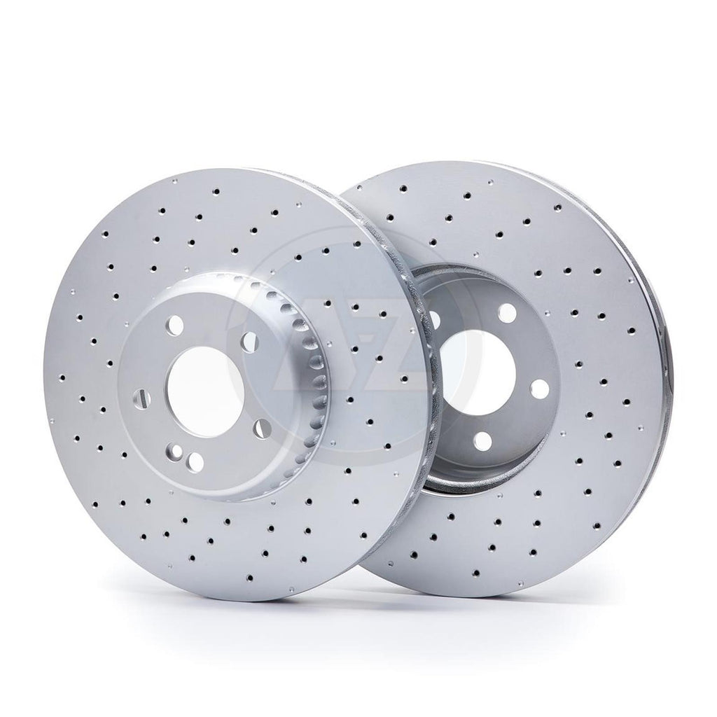 FOR MERCEDES C300 AMG SPORT 205/206 DRILLED FRONT BRAKE DISCS PAIR 342mm COATED