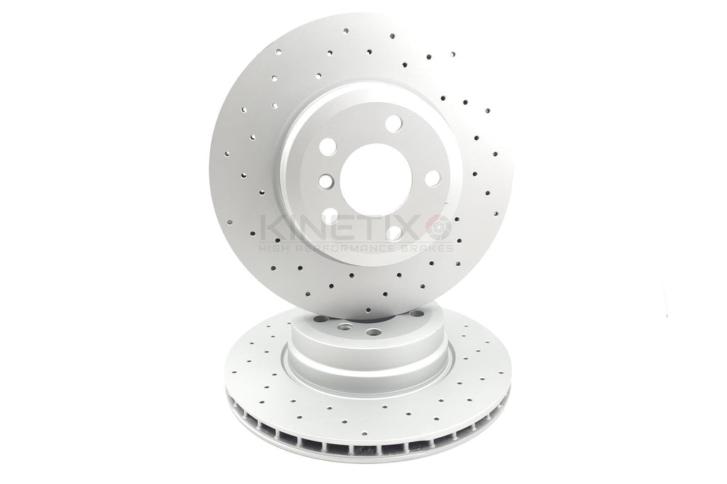 FOR BMW X5 X6 M50d 50i E70 E71 E72 F15 F16 DRILLED REAR BRAKE DISCS PAIR 345mm