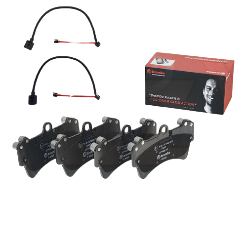 FOR AUDI Q7 PORSCHE CAYENNE VW TOUAREG FRONT BREMBO BRAKE PADS & WEAR SENSORS