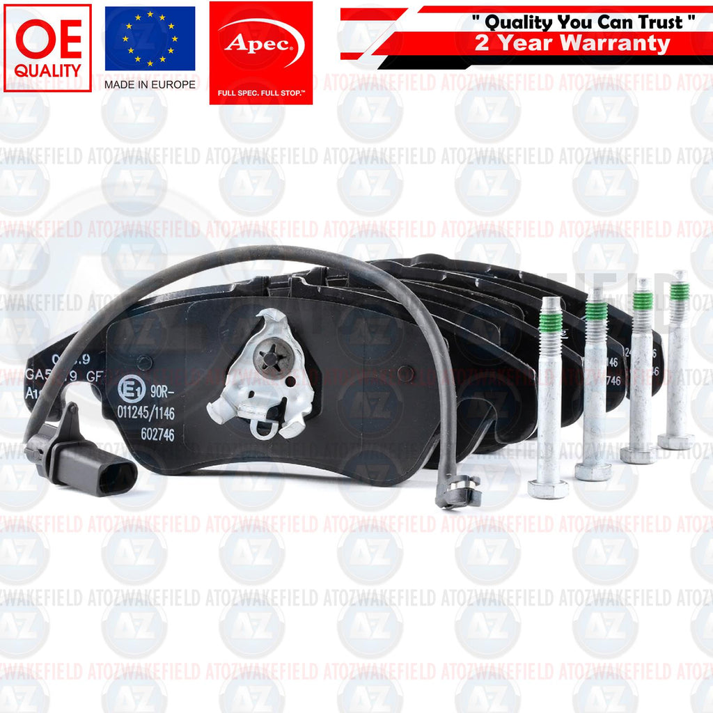 FOR AUDI A4 A5 A6 A7 Q5 TFSI TDI FSI APEC FRONT BRAKE PADS & WEAR SENSORS