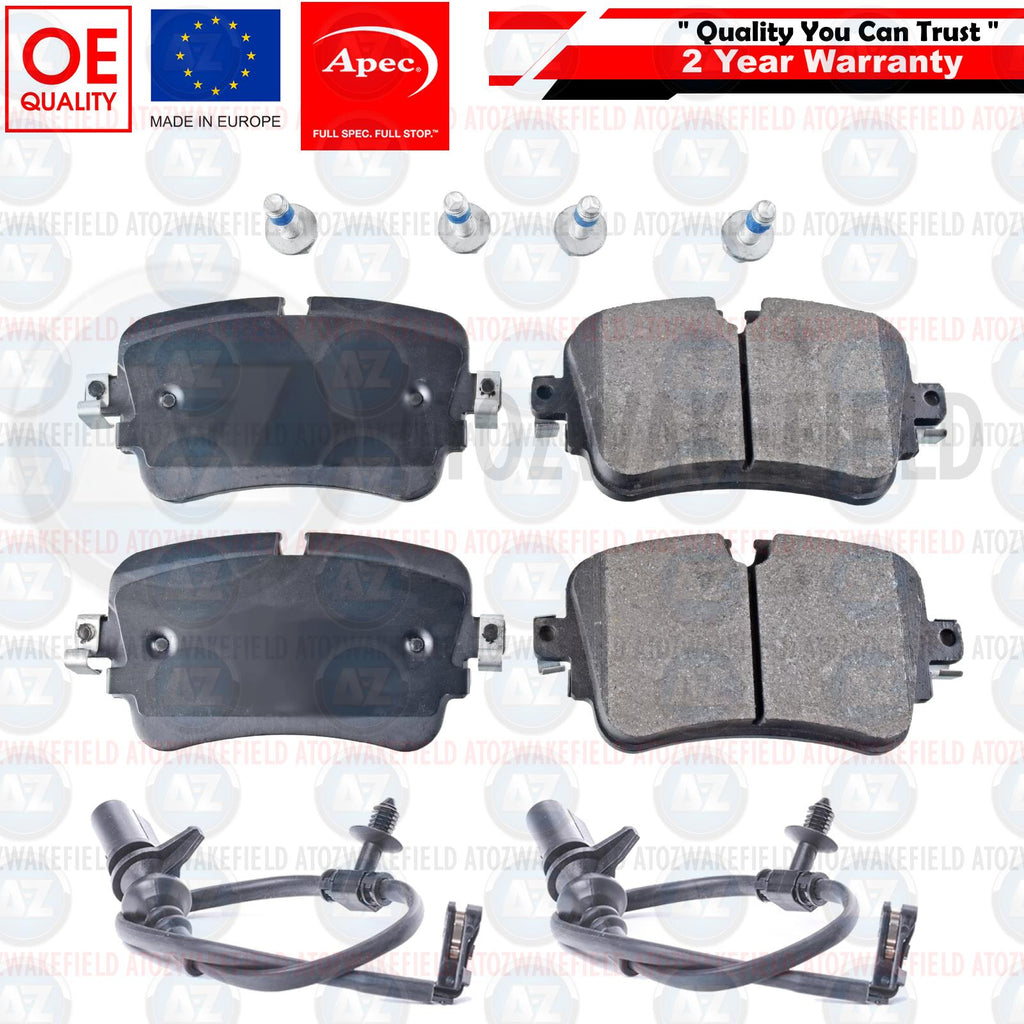 FOR AUDI S6 RS6 S7 RS7 Q8 SQ8 RSQ8 BENTLEY BENTAYGA APEC REAR BRAKE PADS + WIRES