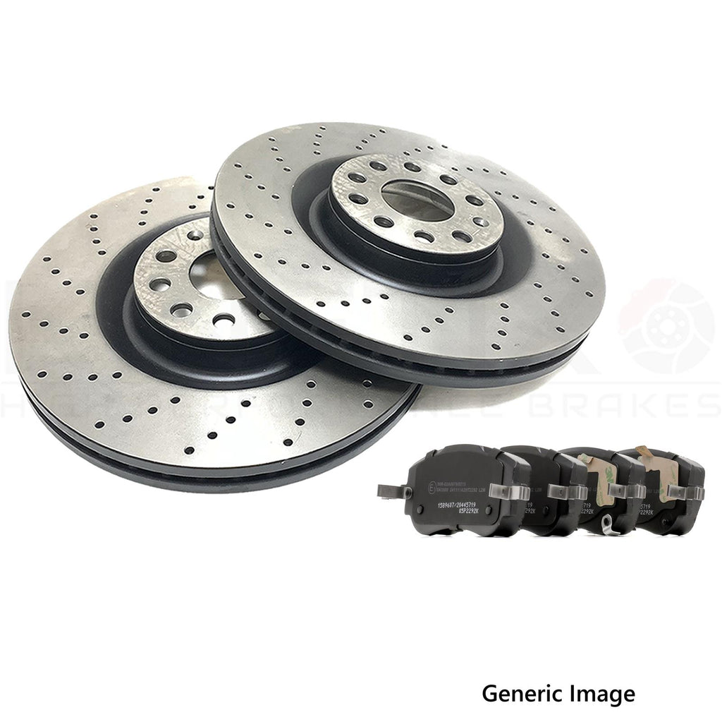 FOR ABARTH 500E Scorpionissima 2023- DRILLED FRONT BRAKE DISCS PADS 281mm X 26mm