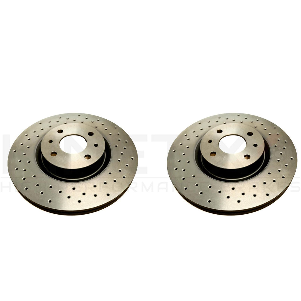 FOR FIAT ABARTH 500/595/695 TURISMO CROSS DRILLED FRONT BRAKE DISCS PAIR 284mm