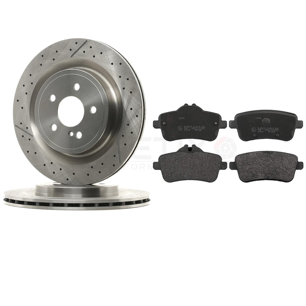 FOR MERCEDES A45 CLA45 GLA45 AMG REAR BRAKE DISCS PADS WEAR WIRE SENSOR 330mm