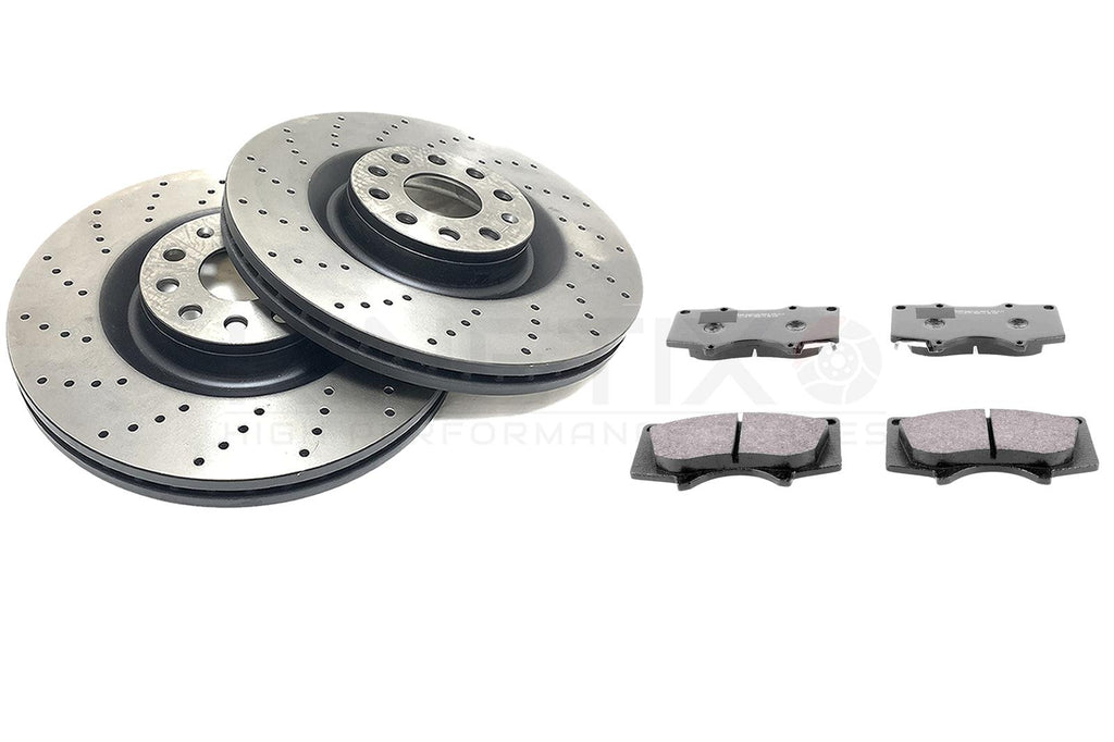 FOR TOYOTA HILUX VIGO FRONT PERFORMANCE DRILLED BRAKE DISCS PADS SET 319mm