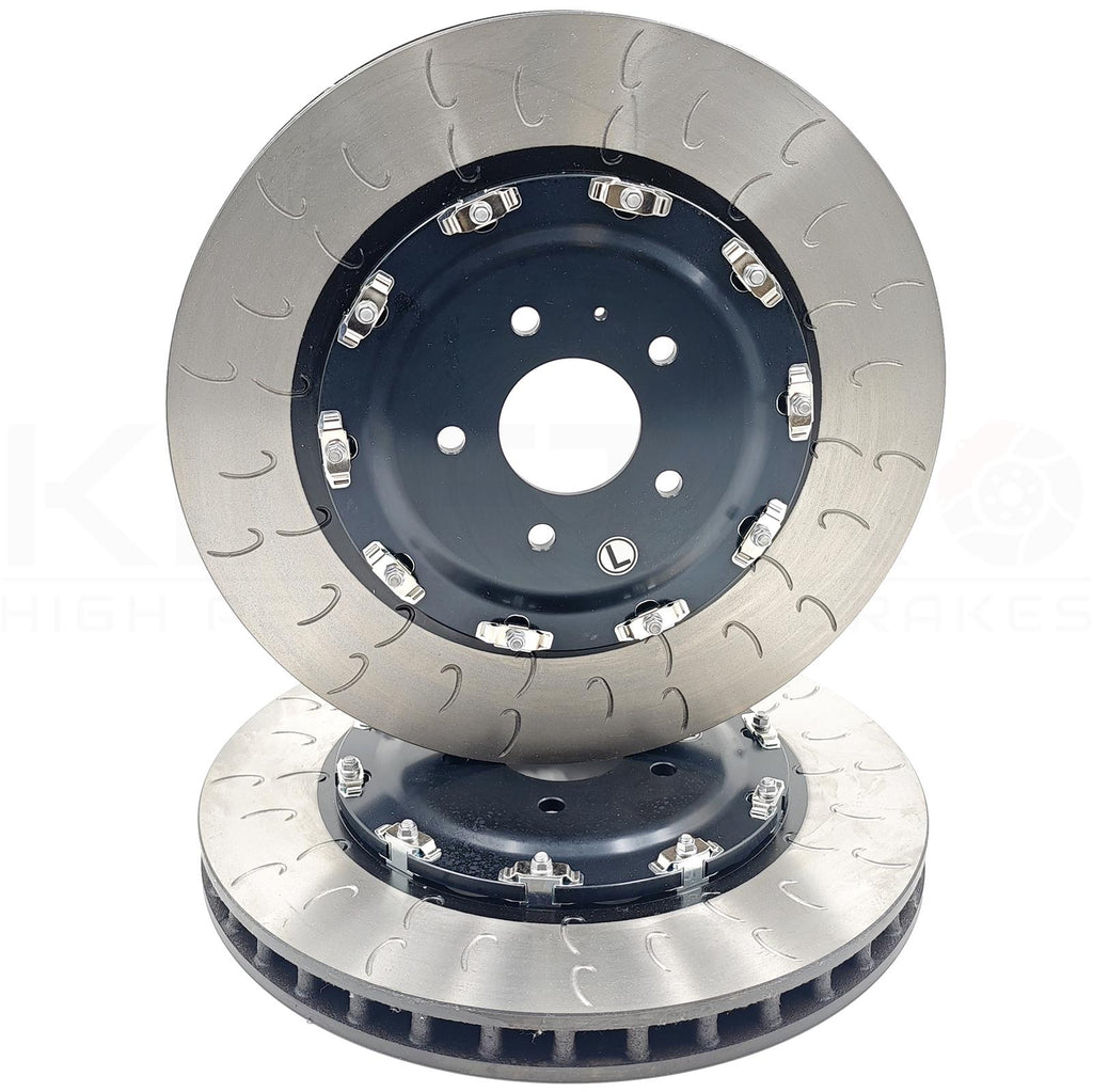 FOR NISSAN GTR GT-R R35 FRONT TWO PIECE FLOATING GROOVED BRAKE DISCS PAIR 380mm