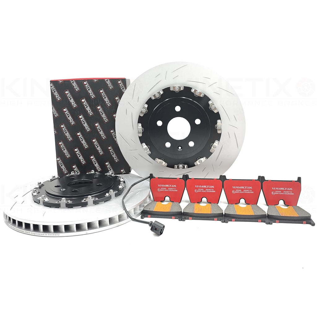 FOR AUDI RS3 8V 15-20 FRONT TWO PIECE FLOATING BRAKE DISCS CERAMIC PADS 370mm