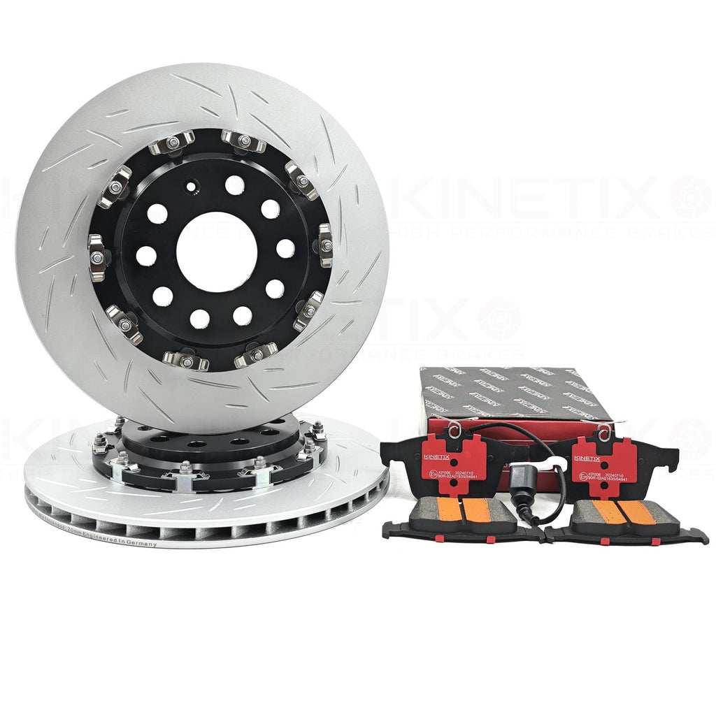 FOR AUDI RS3 8Y REAR TWO PIECE FLOATING BRAKE DISCS CERAMIC PADS 310mm x 22mm