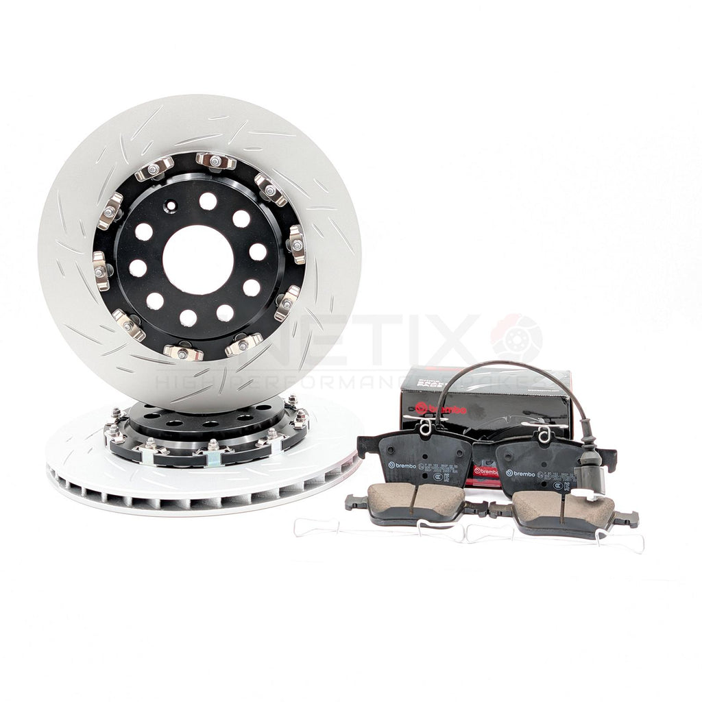 FOR AUDI RS3 8V 2015-2020 REAR TWO PIECE FLOATING BRAKE DISCS BREMBO PADS 310mm