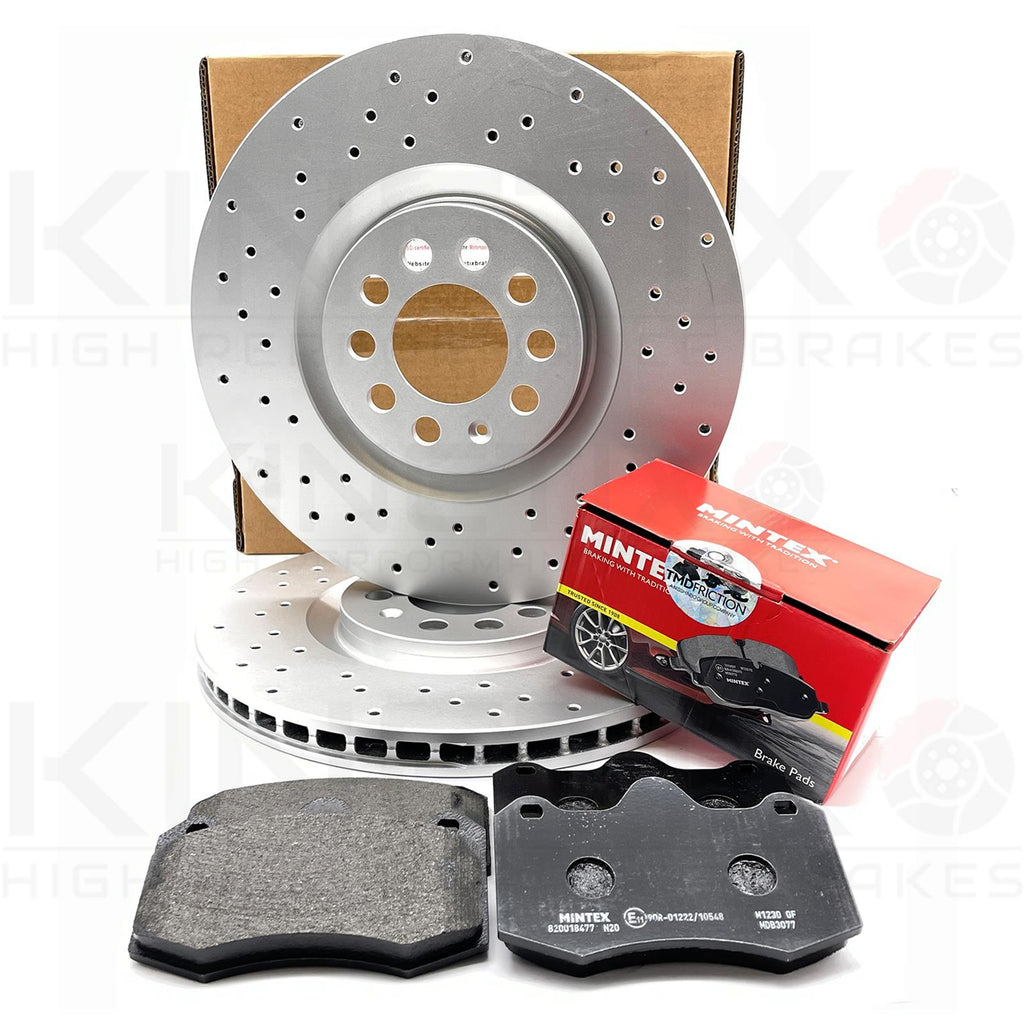FOR SEAT IBIZA 1.9 TDI Cupra R 04-08 DRILLED FRONT BRAKE DISCS PADS *AP CALIPER*