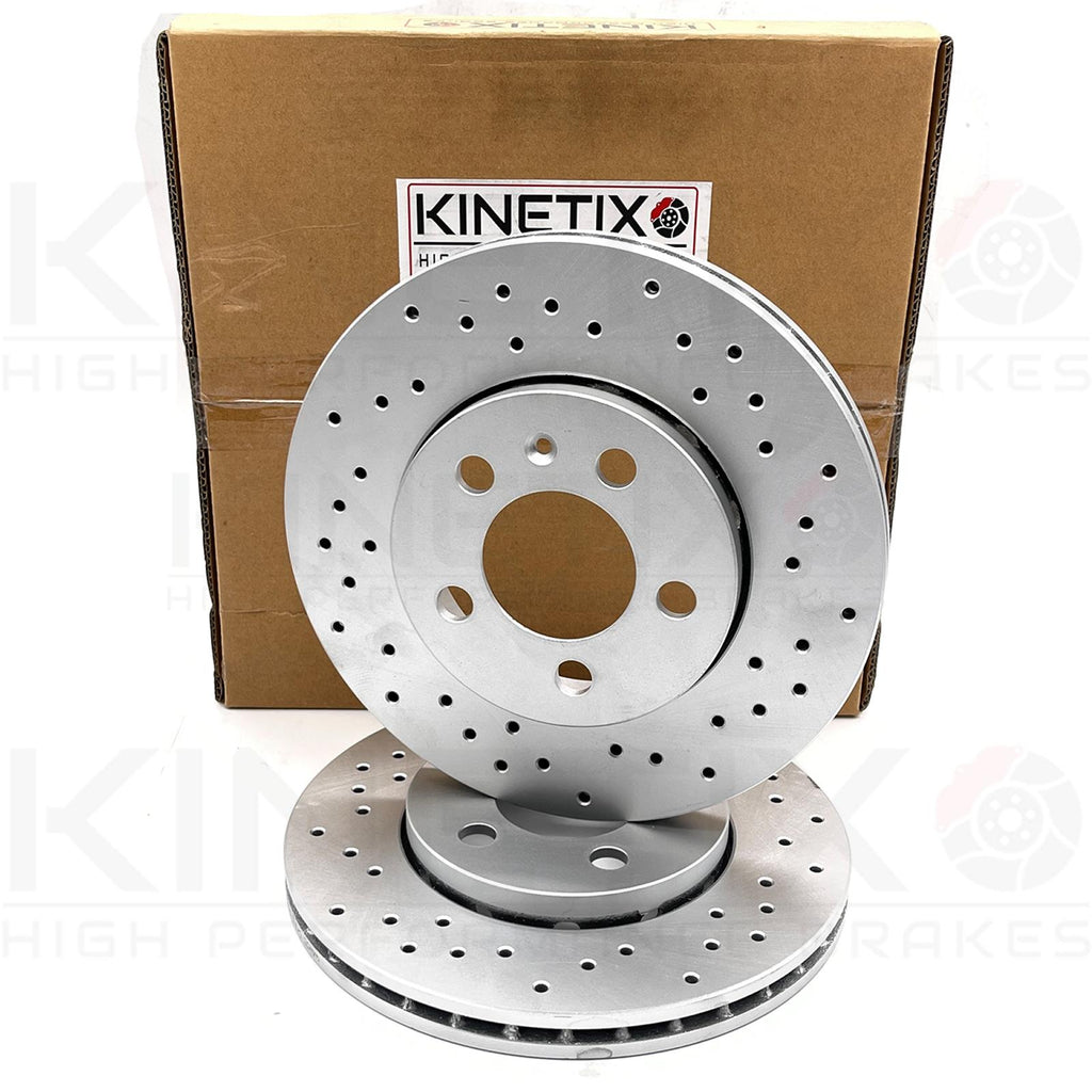 FOR VW GOLF MK4 2.8 VR6 1999-2005 REAR CROSS DRILLED BRAKE DISCS PAIR 256mm