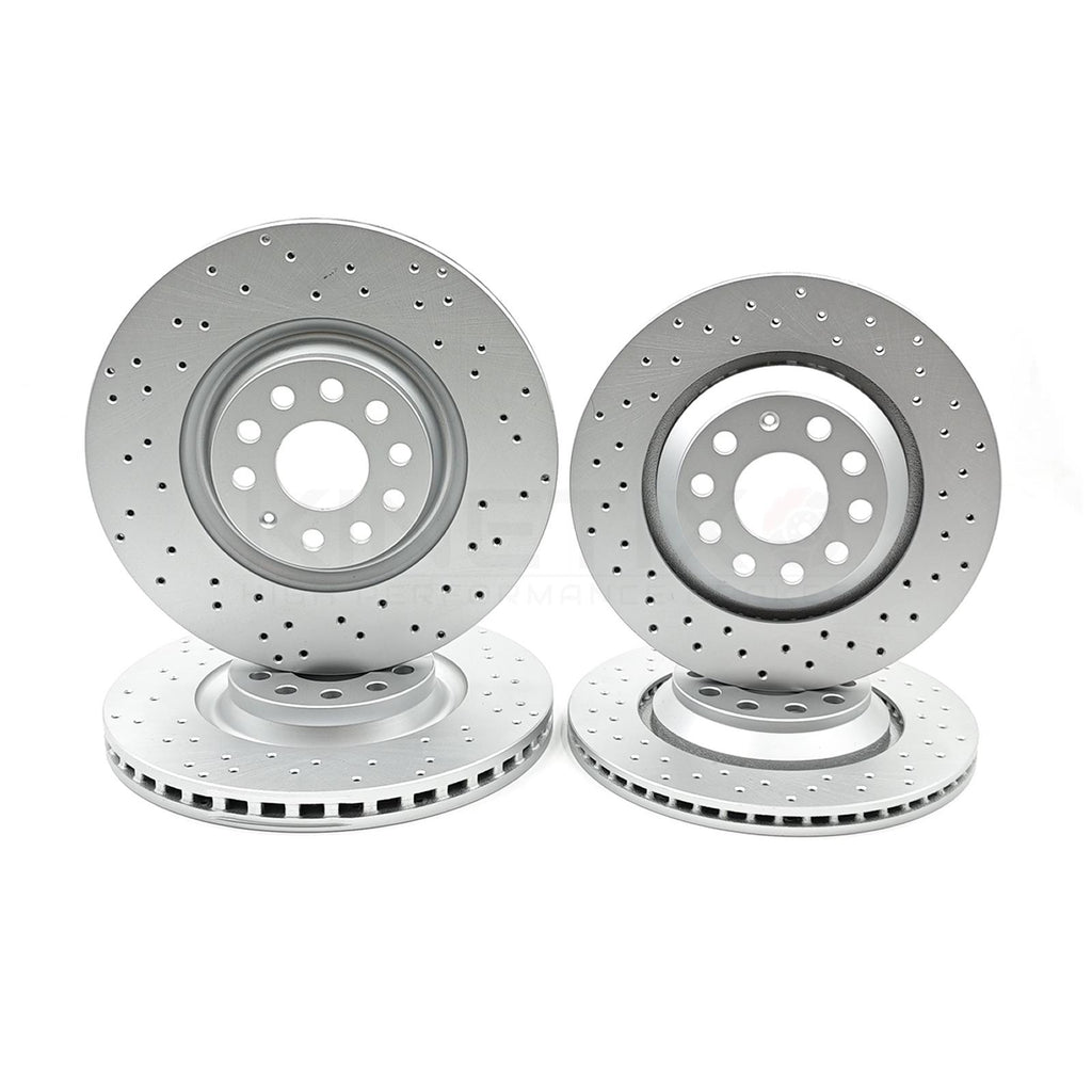 FOR VW GOLF R MK7 FRONT REAR CROSS DRILLED PERFORMANCE BRAKE DISCS 340mm 310mm