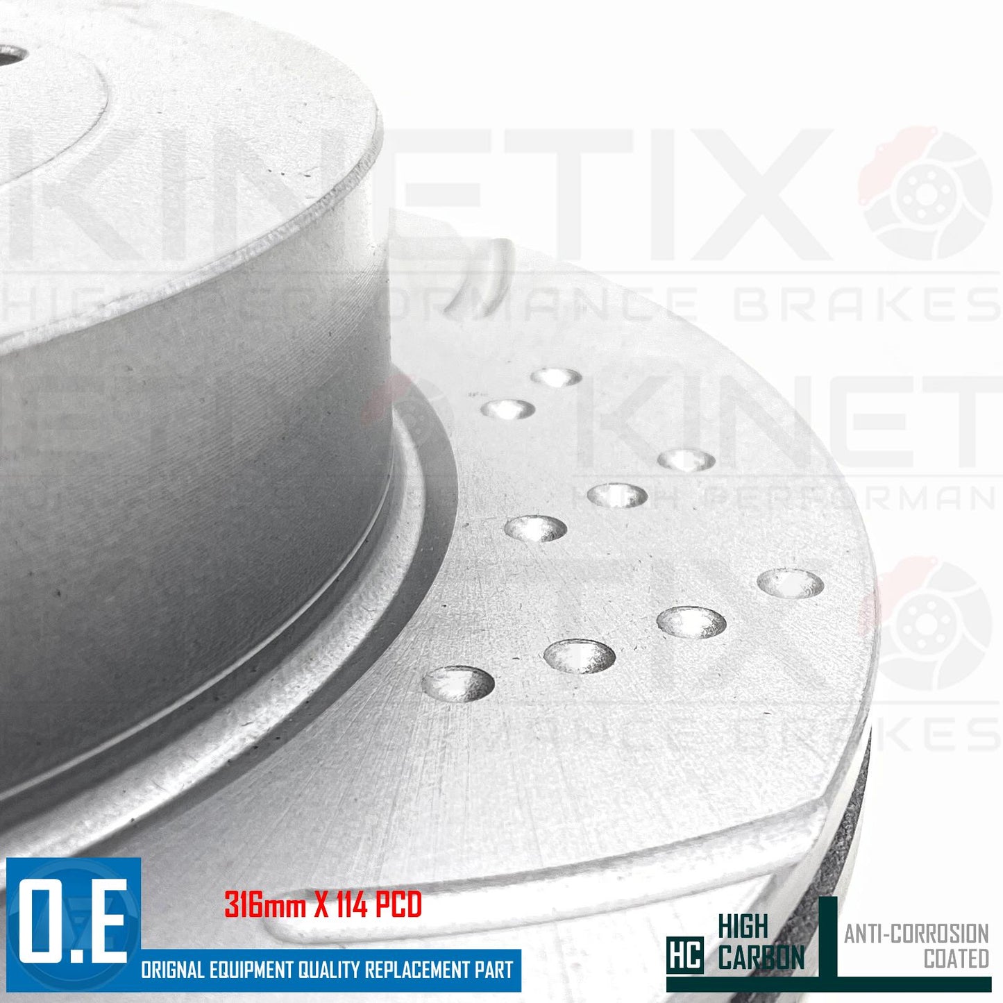 FOR SUBARU IMPREZA (GD,GG,GE) REAR DIMPLED GROOVED BRAKE DISCS PAIR 316mm 114pcd