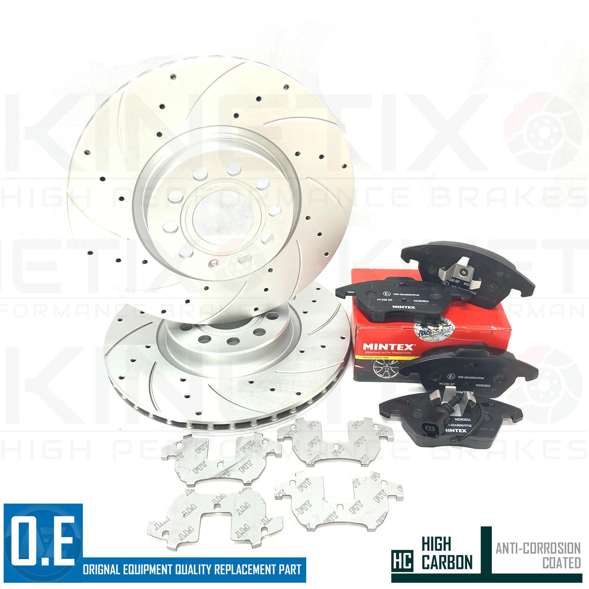 FOR VW GOLF GTi MK6 DRILLED GROOVED FRONT BRAKE DISCS MINTEX PADS 312mm 1LJ/1LL