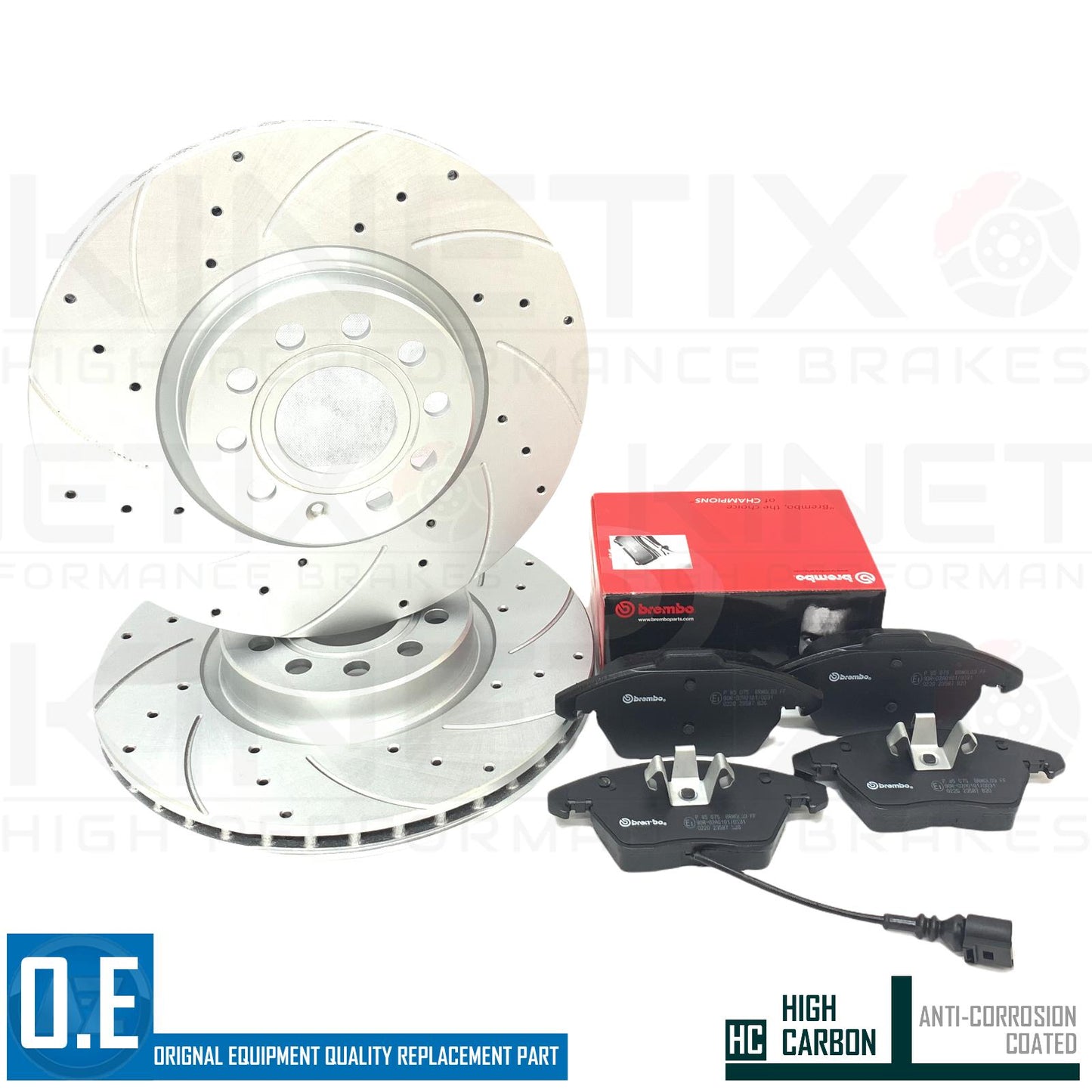 FOR AUDI A3 (8P) 1.4 1.6 1.8 1.9 2.0 TDi TSi TFSi FRONT BRAKE DISCS BREMBO PADS