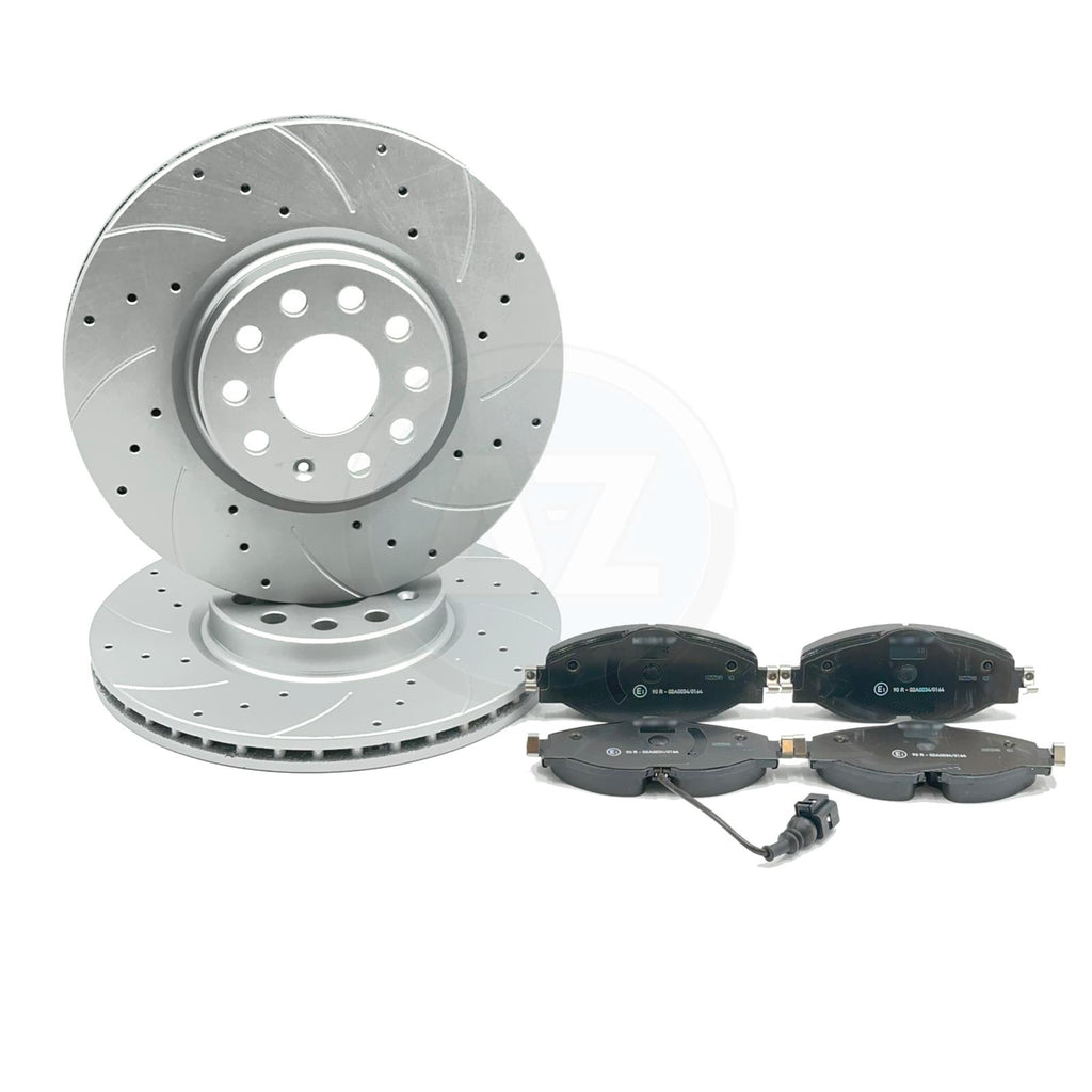 FOR AUDI A3 8Y 40 TDI TFSIe S LINE DRILLED GROOVED FRONT BRAKE DISCS PADS 312mm