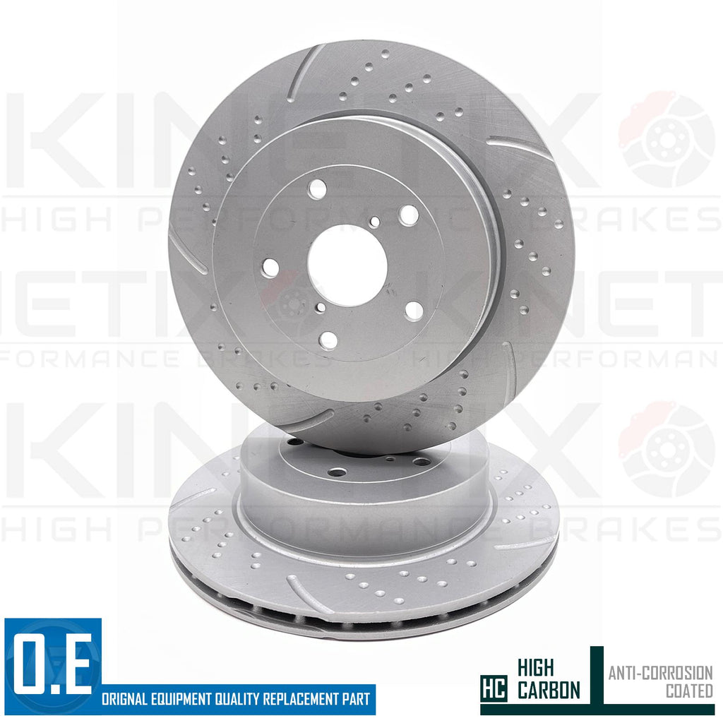 FOR SUBARU WRX 2.5 STi 2014-2017 DIMPLED GROOVED REAR BRAKE DISCS PAIR 316mm