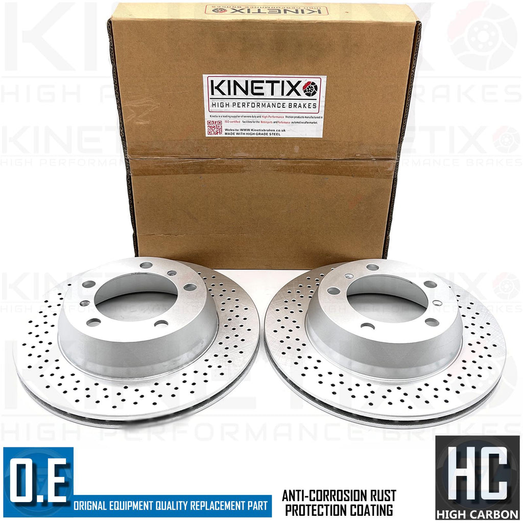 FOR PORSCHE 718 BOXSTER CAYMAN 981 982 987 REAR DRILLED BRAKE DISCS PAIR 299mm