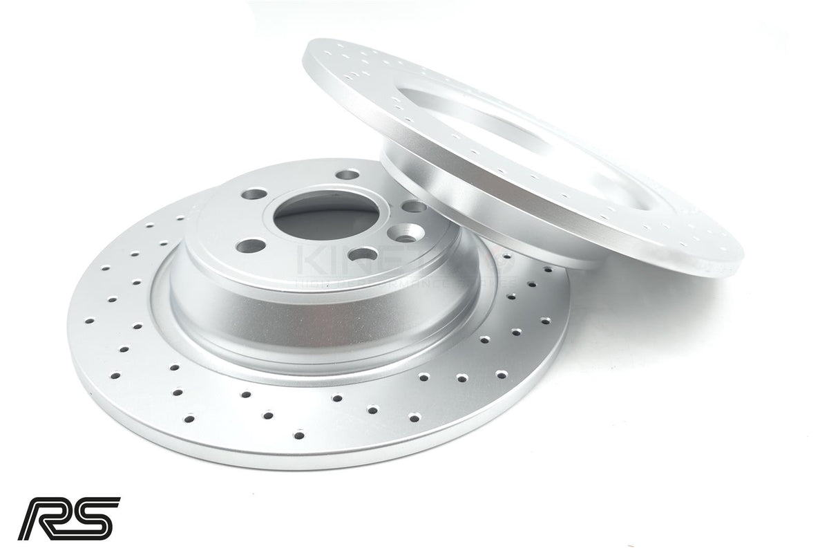 FOR FORD FOCUS 2.5 RS RS500 MK2 DRILLED REAR BRAKE DISCS BREMBO PADS 302mm